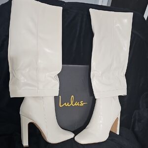 Lulu's Elegant Off-White NWOT Heeled Boots
